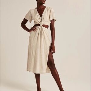 Abercrombie & Fitch Knot Cutout Midi Dress
